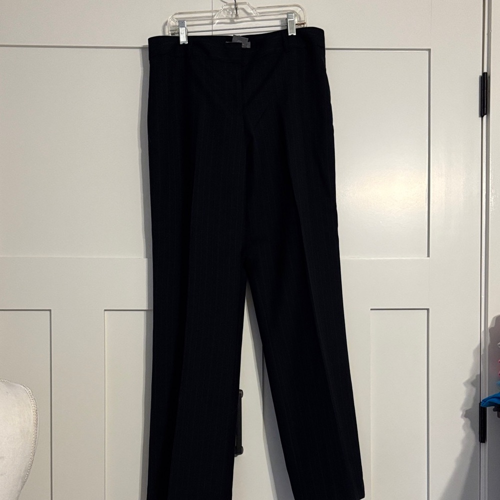 Ann Taylor Navy Striped Dress Pants